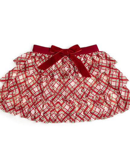 Christmas Plaid Bow Tiered Tutu
