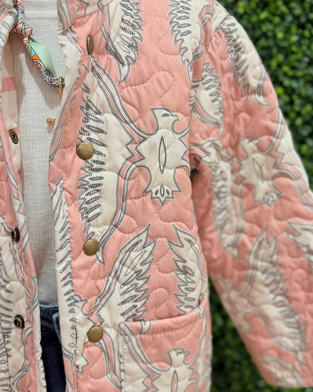 Chase Firebird Blush Quilted Snap Jacket