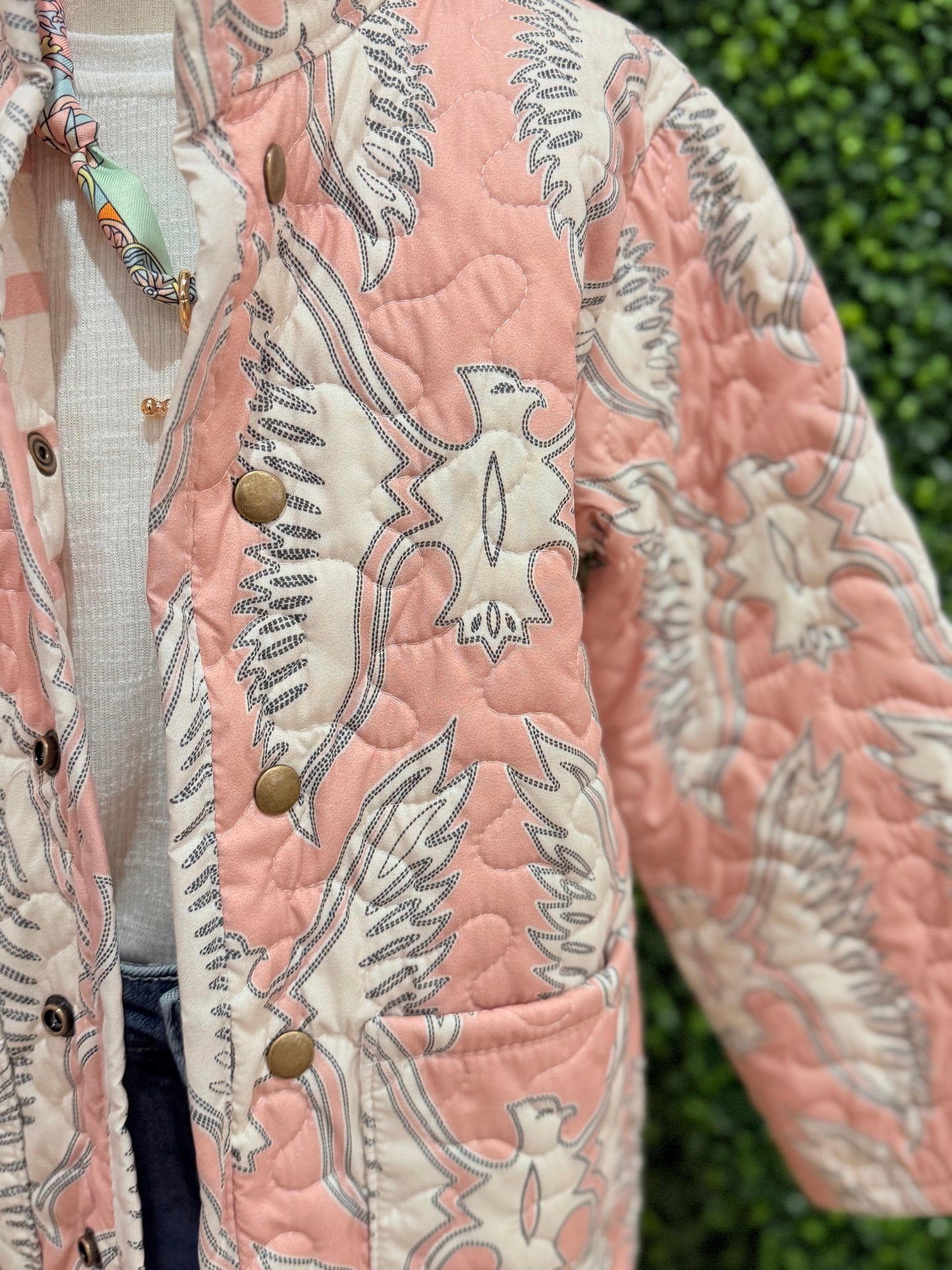 Chase Firebird Blush Quilted Snap Jacket