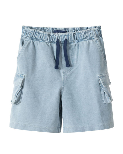 Washed Knit Denim Shorts | Blue