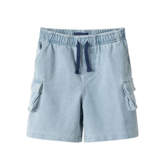 Washed Knit Denim Shorts | Blue