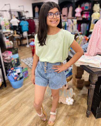 Shoulder Pleat Tank | Mint