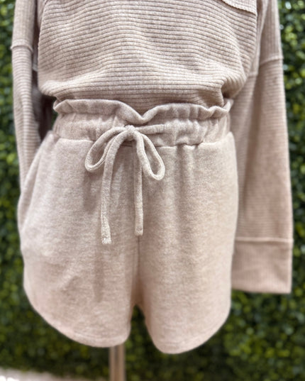 Cozy Jersey High Waist Shorts | Latte