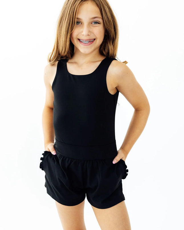 Balanced Black Active Romper
