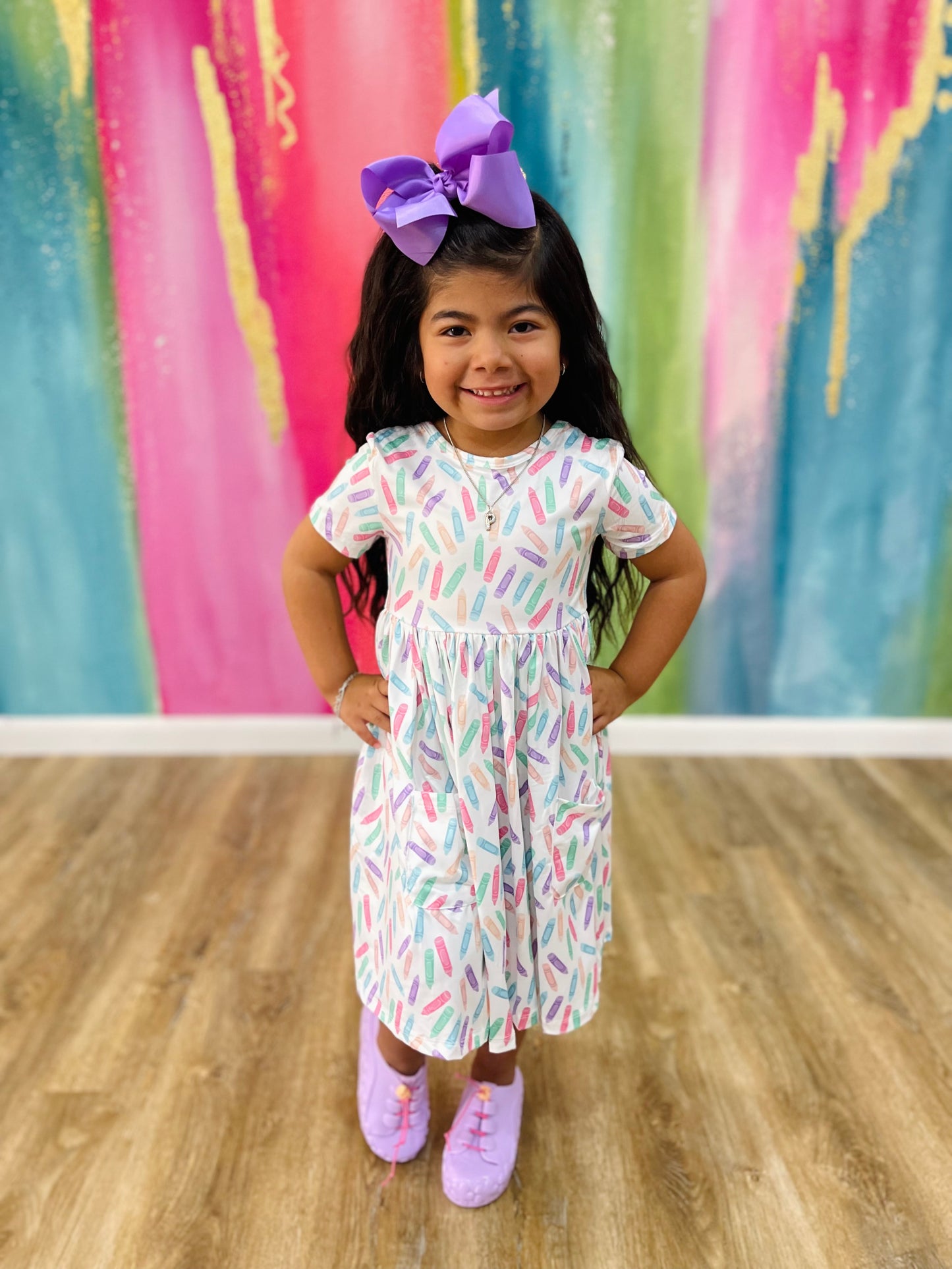 Color Crayons Twirl Dress