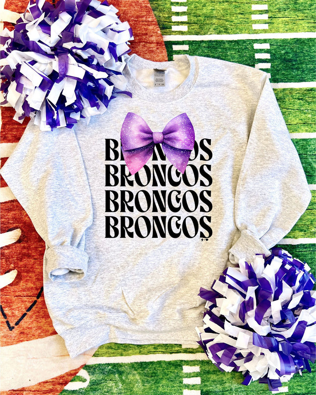 Meadow Broncos Bow Game Day Sweatshirt