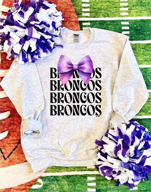 Meadow Broncos Bow Game Day Sweatshirt