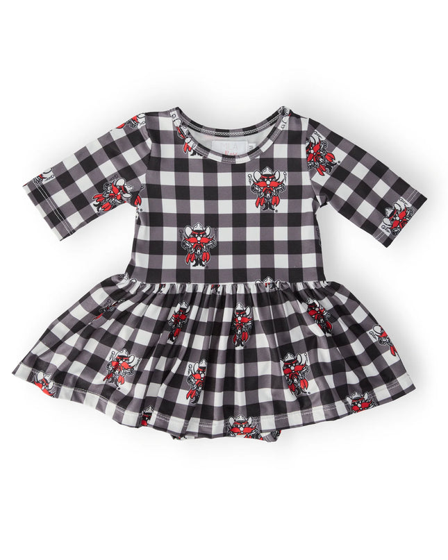 Texas Tech Raider Red 3/4 Sleeve Twirl Dress | Plaid
