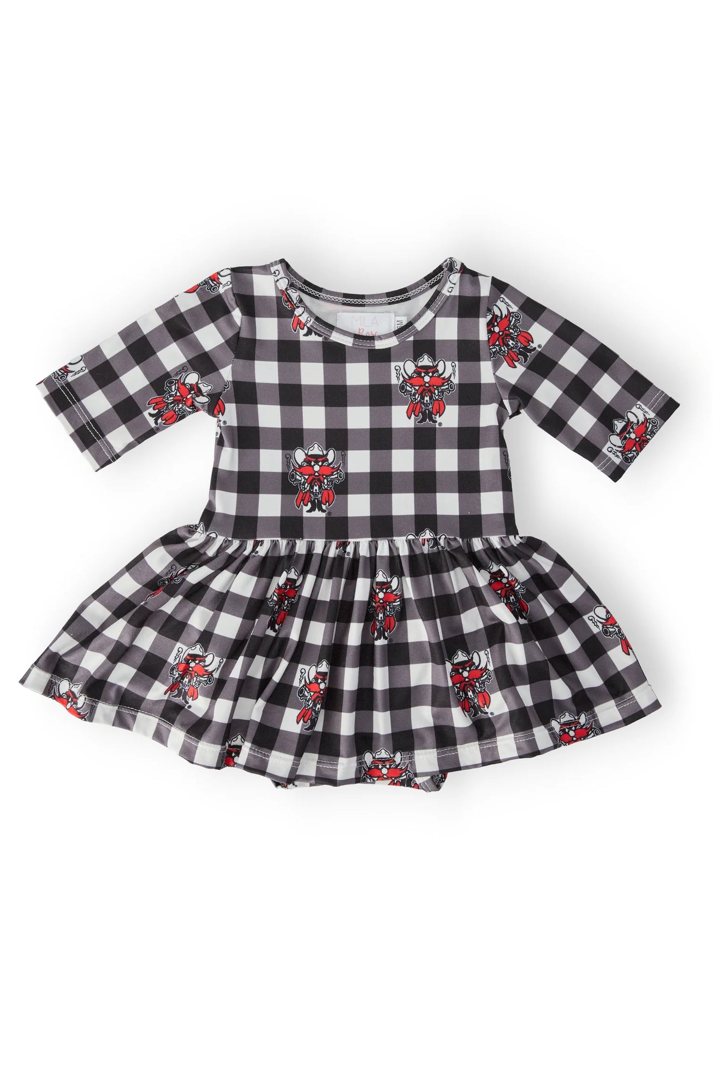 Texas Tech Raider Red 3/4 Sleeve Twirl Dress | Plaid