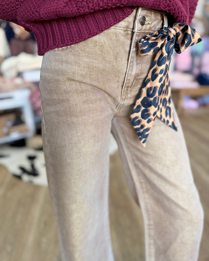 Wide Leg Jeans | Lurex Khaki