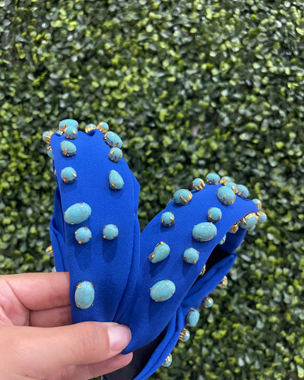 Royal Blue & Turquoise Stone Headband
