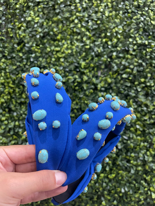 Royal Blue & Turquoise Stone Headband