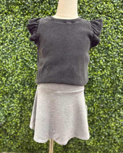 Super Soft Flowy Tennis Skort | Heather Grey