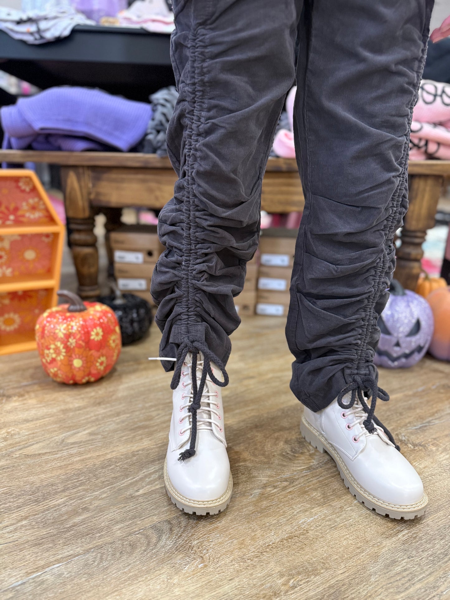 Corduroy Utility Ruched Pants