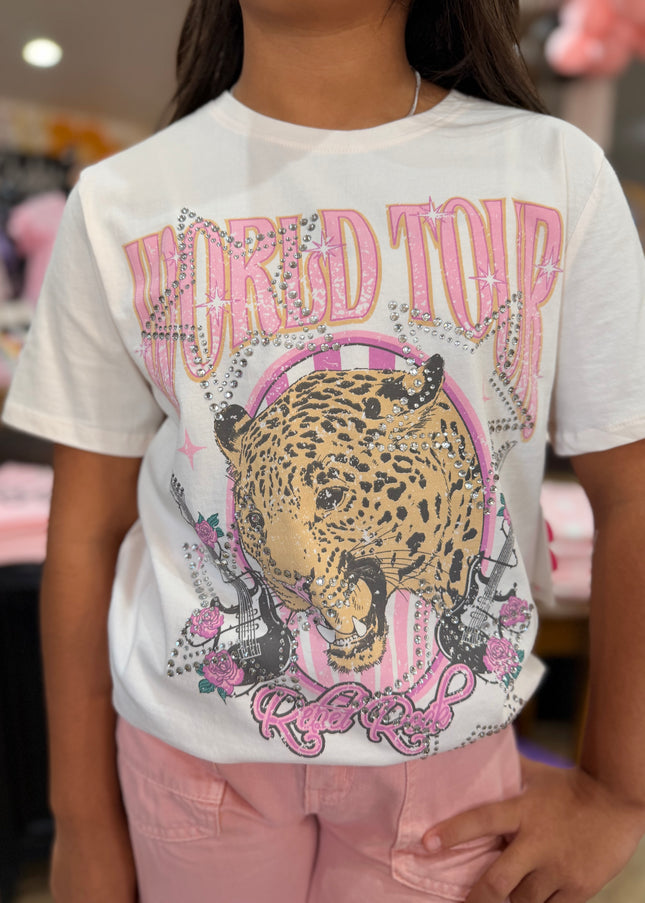 World Tour Leopard Rhinestone Tee