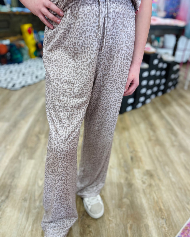 Distressed Animal Print Pants