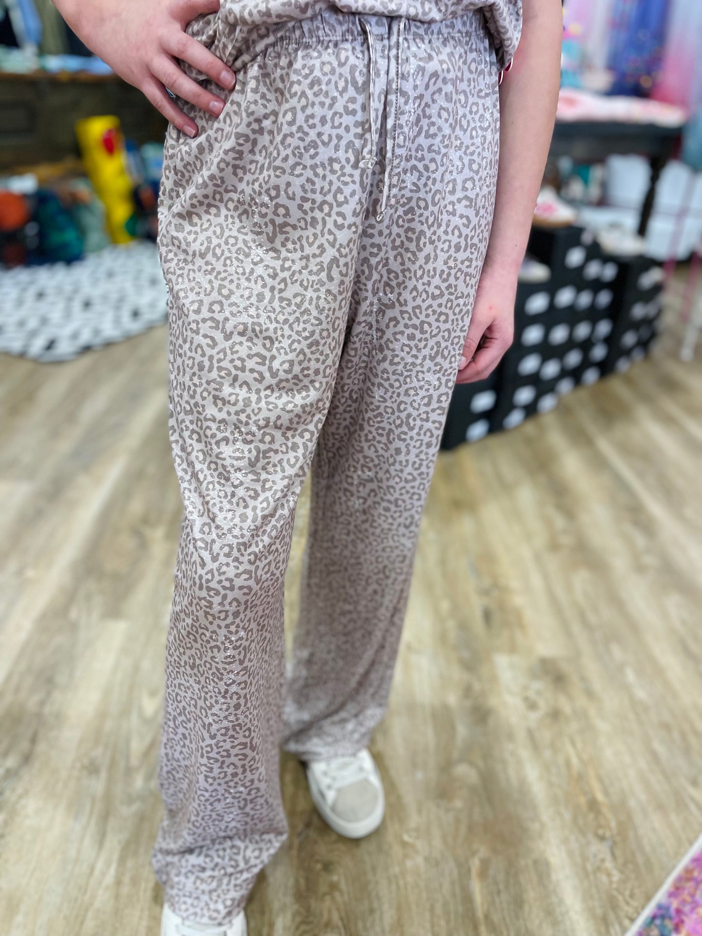 Distressed Animal Print Pants