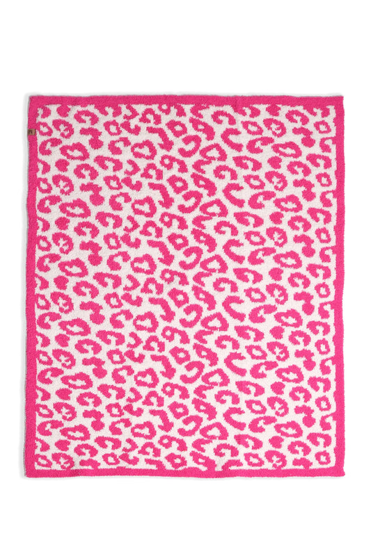 Children's Leopard Pattern Luxury Soft Throw Blanket | Fushia