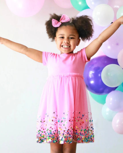 Raspberry Confetti Tutu Dress