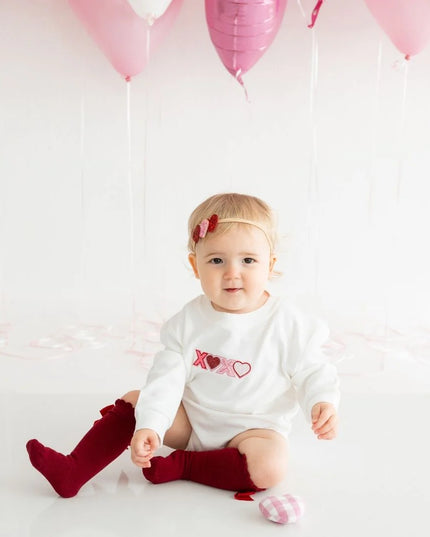 XOXO Sequin Patch Long Sleeve Romper