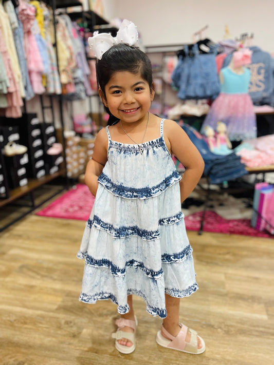 Two Toned Acid Wash Dress | Denim