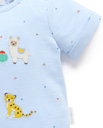 Animal Fiesta Short Growsuit | Blue