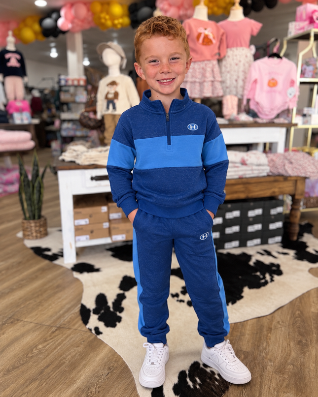 UA Colorblock 1/4 Zip Set | Aegean Blue