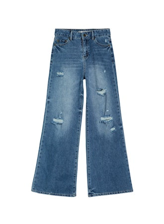 Destructed Wide Leg | Indigo