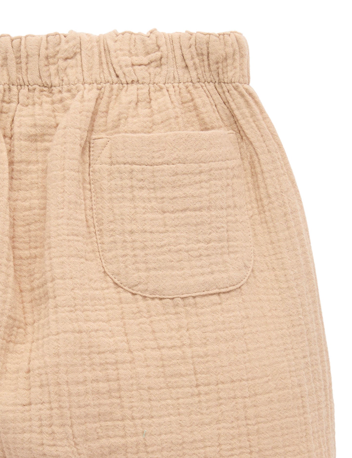 Slouchy Crinkle Cotton Pants | Tan