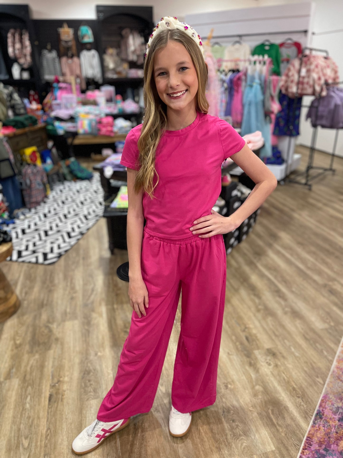 Lounge Lived In Stretch Tee| Party Pink