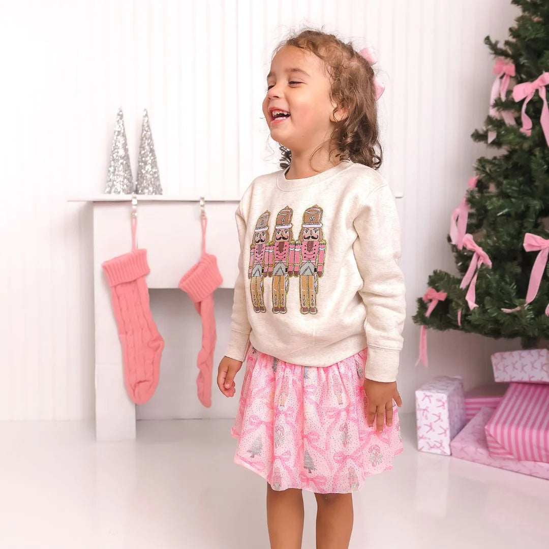 Pastel Nutcracker Patch Christmas Sweatshirt