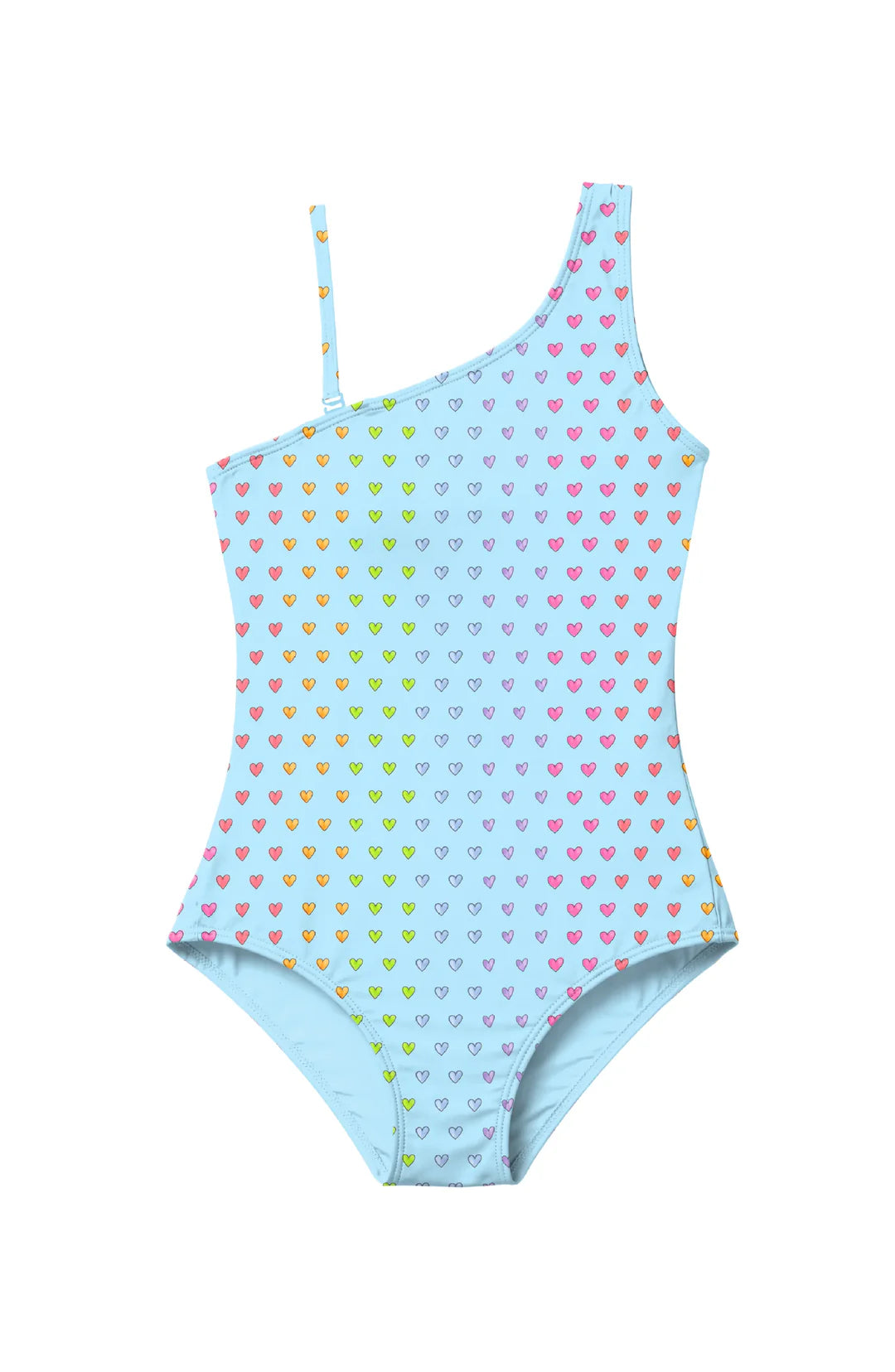 One Shoulder One Piece Swimsuit | Blue Hearts