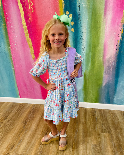 Honor Roll Smocked Ruffle Dress