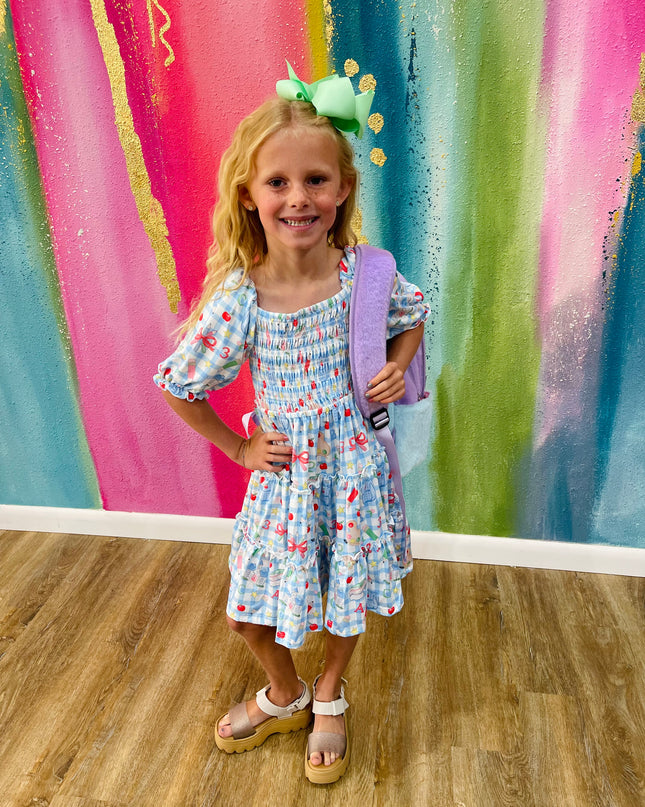 Honor Roll Smocked Ruffle Dress