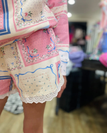 Floral Patchwork Print Shorts