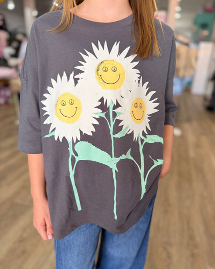 Sun Day Oversized Tee | Vintage Black
