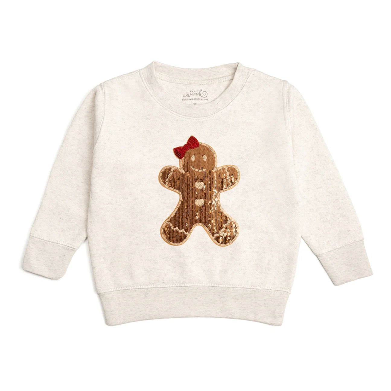 Gingerbread Sequin Patch Christmas Sweatshirt