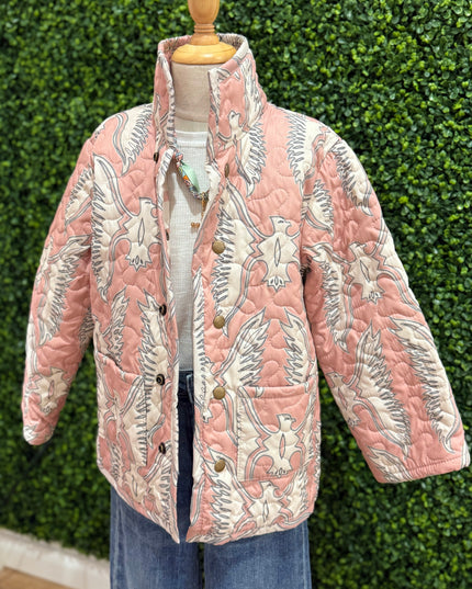 Chase Firebird Blush Quilted Snap Jacket