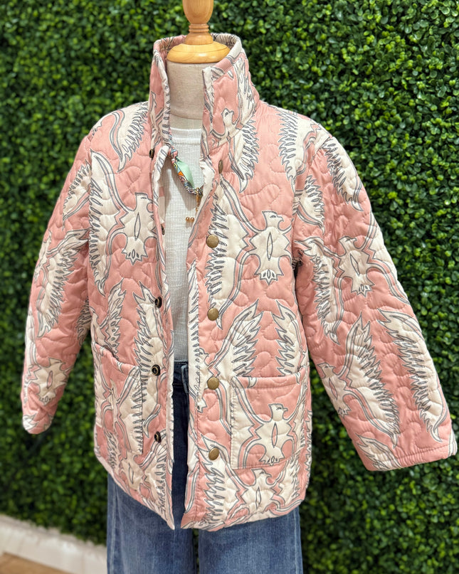 Chase Firebird Blush Quilted Snap Jacket