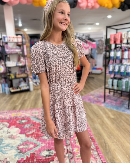 Digital Print Cap Sleeve Dress | Winter Safari