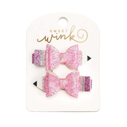 Pencil Bow Clip Set