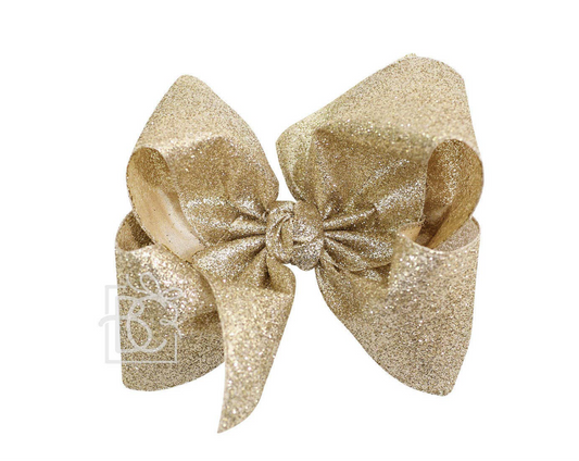 6” Glitter Metallic Bow | Champagne