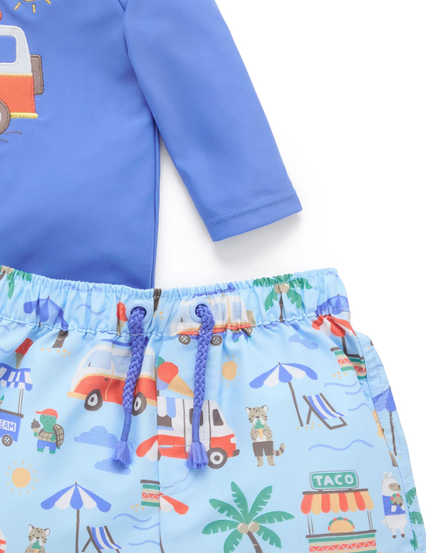 Board Short + Rashie Set | Blue Beach