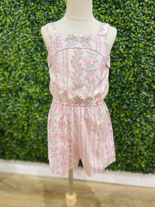 Floral Patterned Printed Sleeveless Romper
