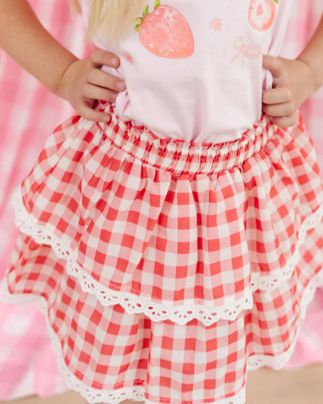 Red Gingham Skort