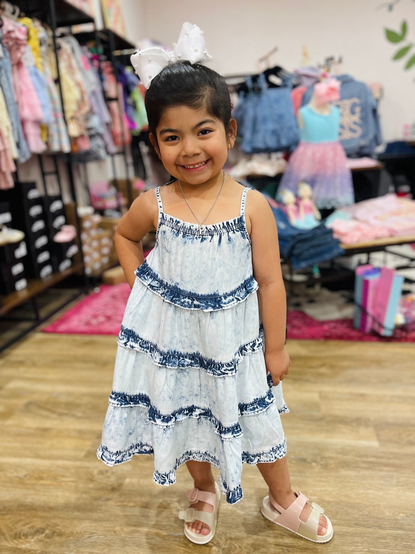 Two Toned Acid Wash Dress | Denim