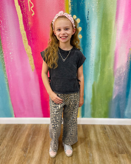 Leopard Relaxed Fit Cropped Denim