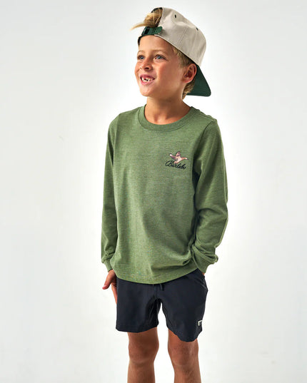 Youth Tee | Ducks Flying In | Olive