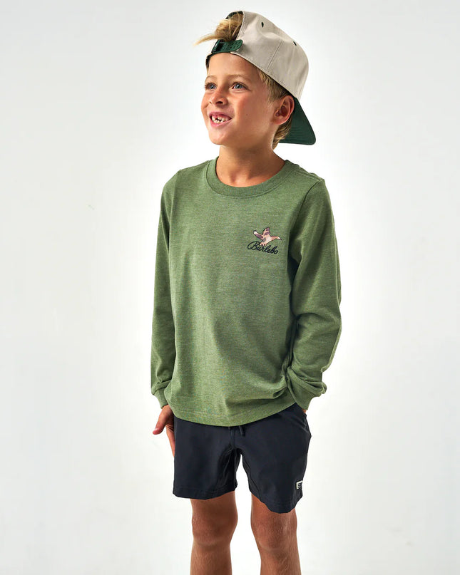 Youth Tee | Ducks Flying In | Olive