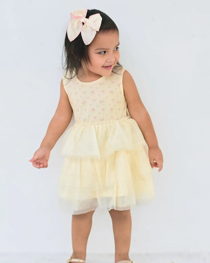Lemon Floral Bow Clip